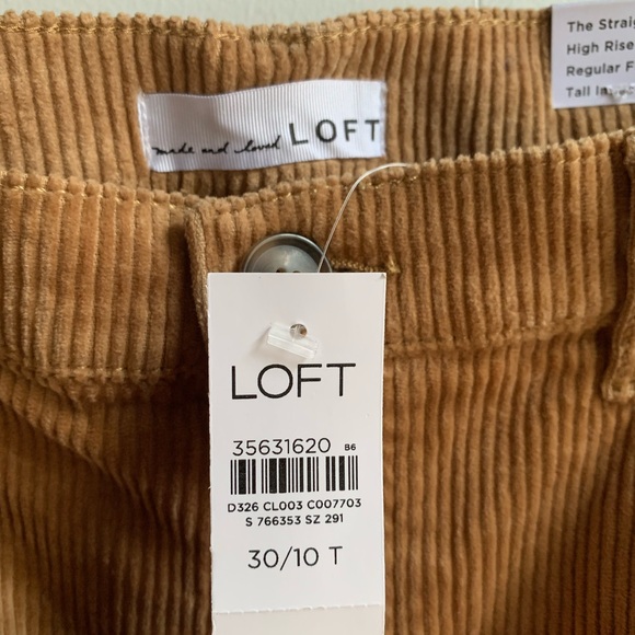 NWT.  LOFT High Rise Straight Fit Corduroys, Womens 10T - Picture 5 of 14